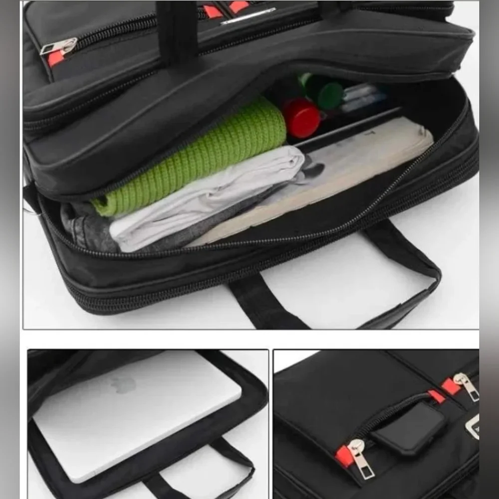 NEW - Modern Black with Red Accents Unisex Commuter Bag